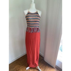 Crochet halter maxi dress